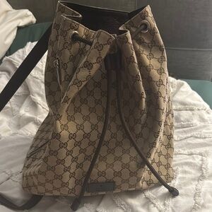 Gucci Beige Monogram Bucket Bag
